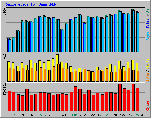 Daily usage for June 2024