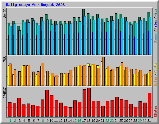Daily usage for August 2026