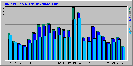 Hourly usage for November 2020