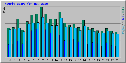 Hourly usage for May 2025