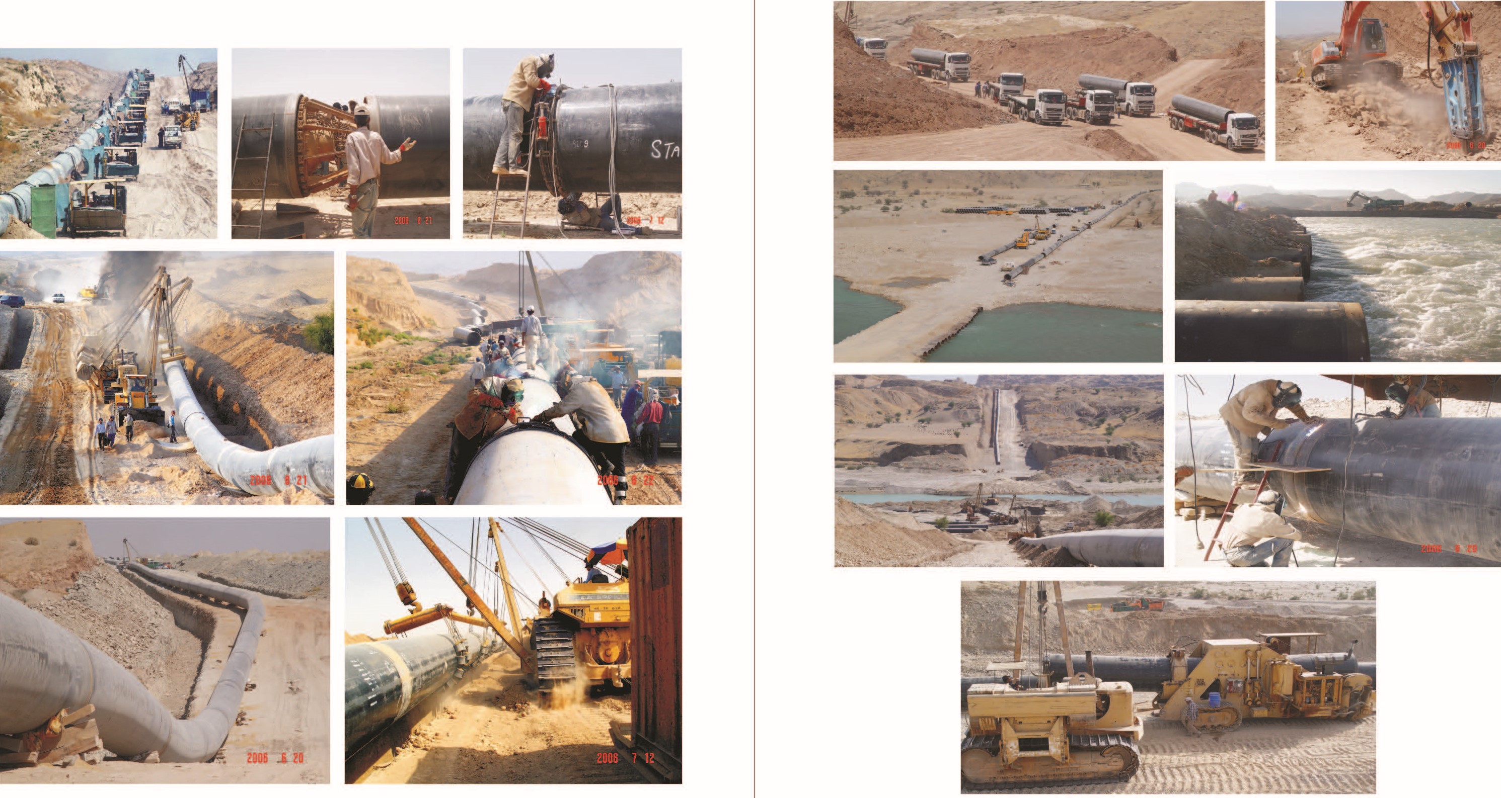 احداث خط لوله 56 انتقال گاز سراسری ششم قطعه سوم - گناوه آغاجاری استانهای بوشهر و خوزستان